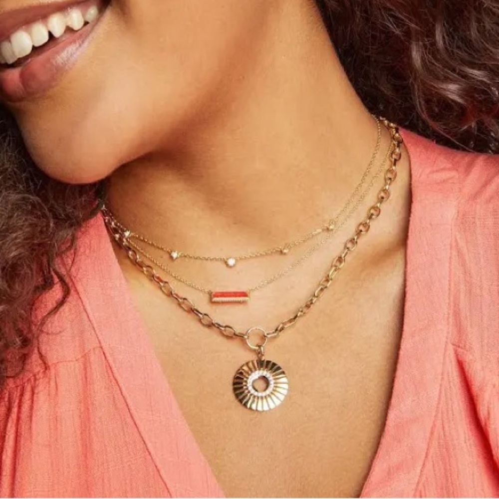 NWT Kendra Scott Hattie Chain Necklace 14K Gold Over Brass